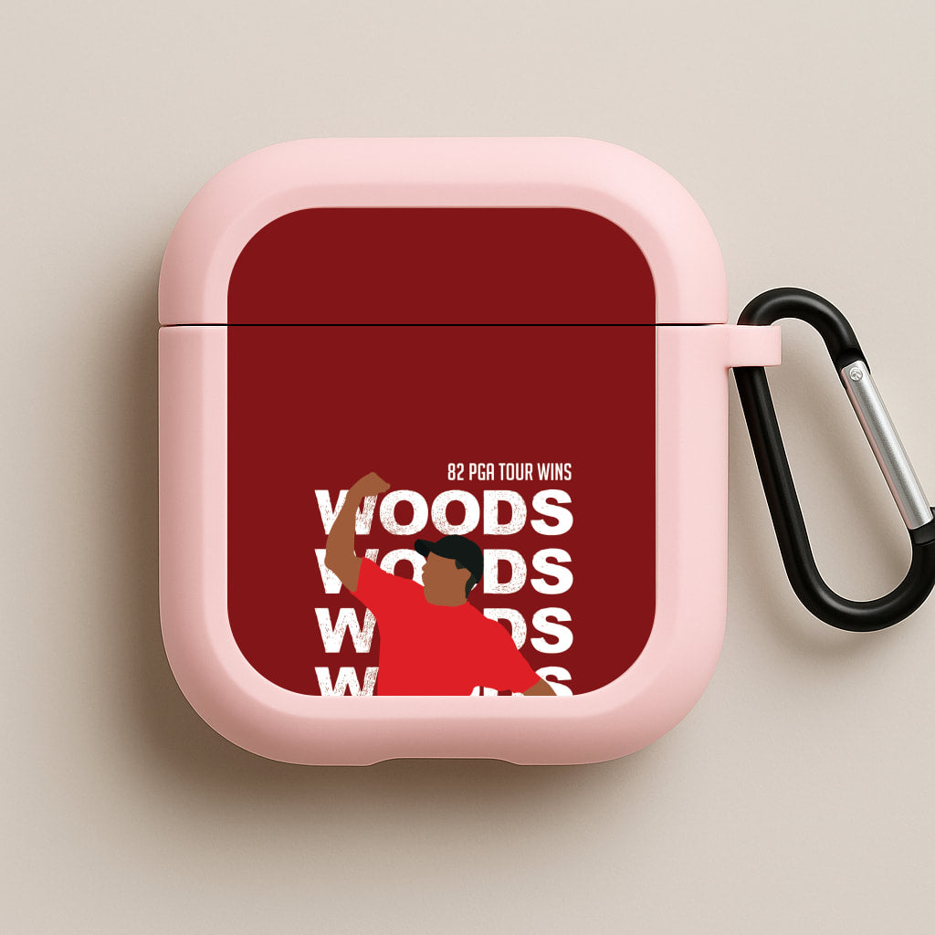 Woods Dark Red Pink AirPods Case