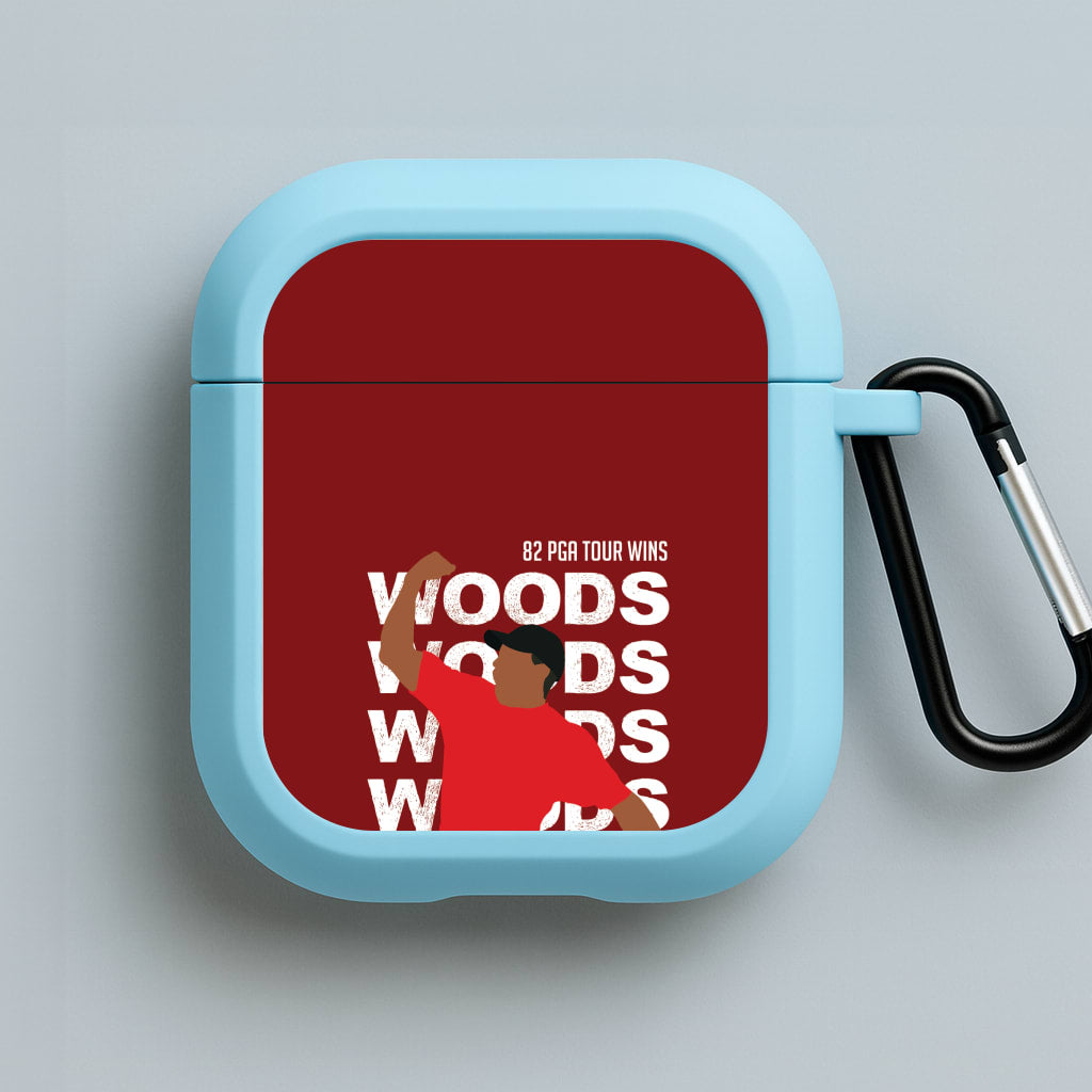 Woods Dark Red Blue AirPods Case