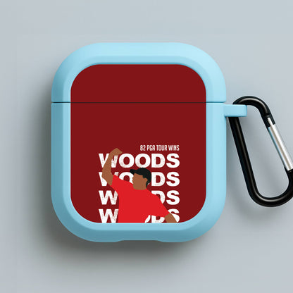Woods Dark Red Blue AirPods Case
