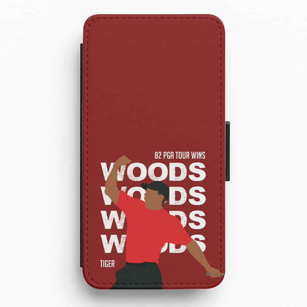 Woods Dark Red Flip / Wallet Phone Case