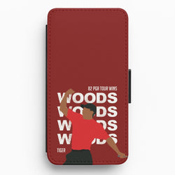 Woods Dark Red Flip / Wallet Phone Case