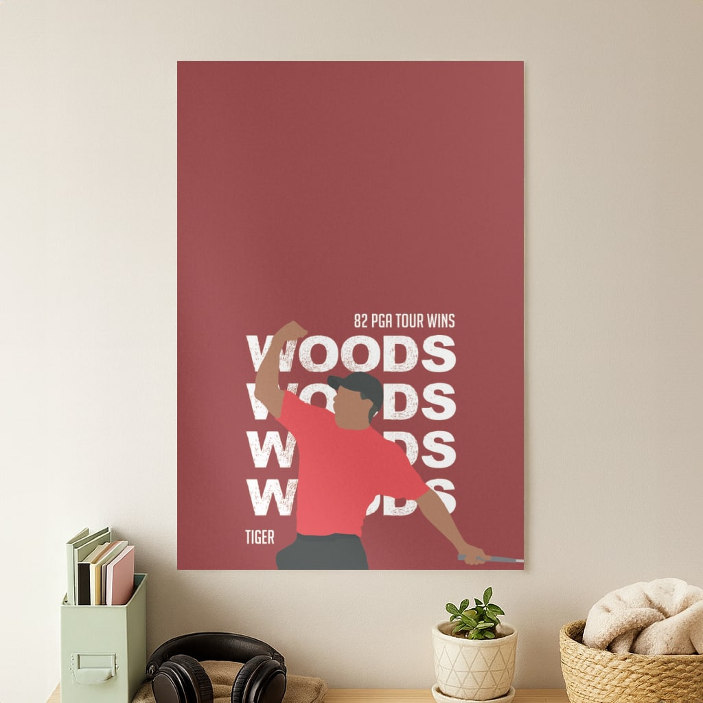 Woods Dark Red Poster