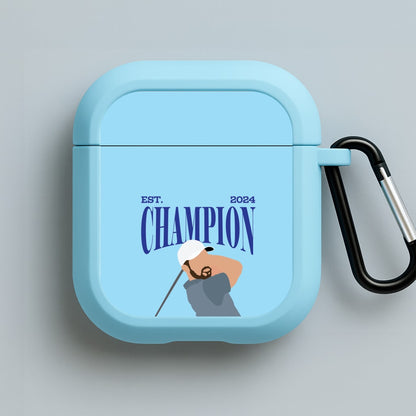 Schauffele Champion 2024 Blue AirPods Case