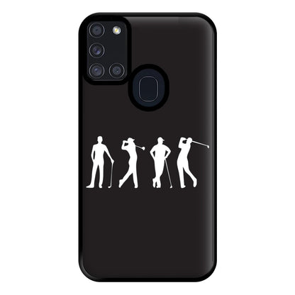 Golf Silhouettes Phone Case for Galaxy A21s