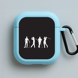 Golf Silhouettes Blue AirPods Case