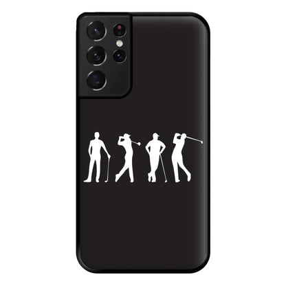 Golf Silhouettes Phone Case for Galaxy S21 Ultra