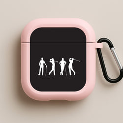 Golf Silhouettes Pink AirPods Case