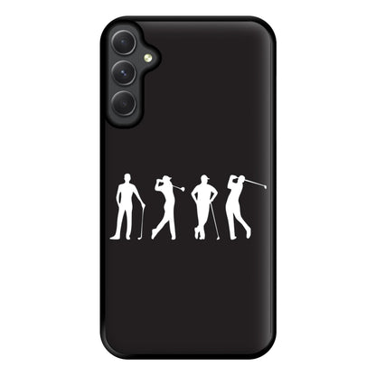 Golf Silhouettes Phone Case for Galaxy A34