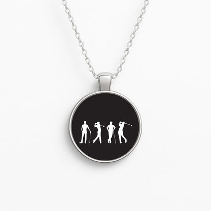 Golf Silhouettes Circle Necklace