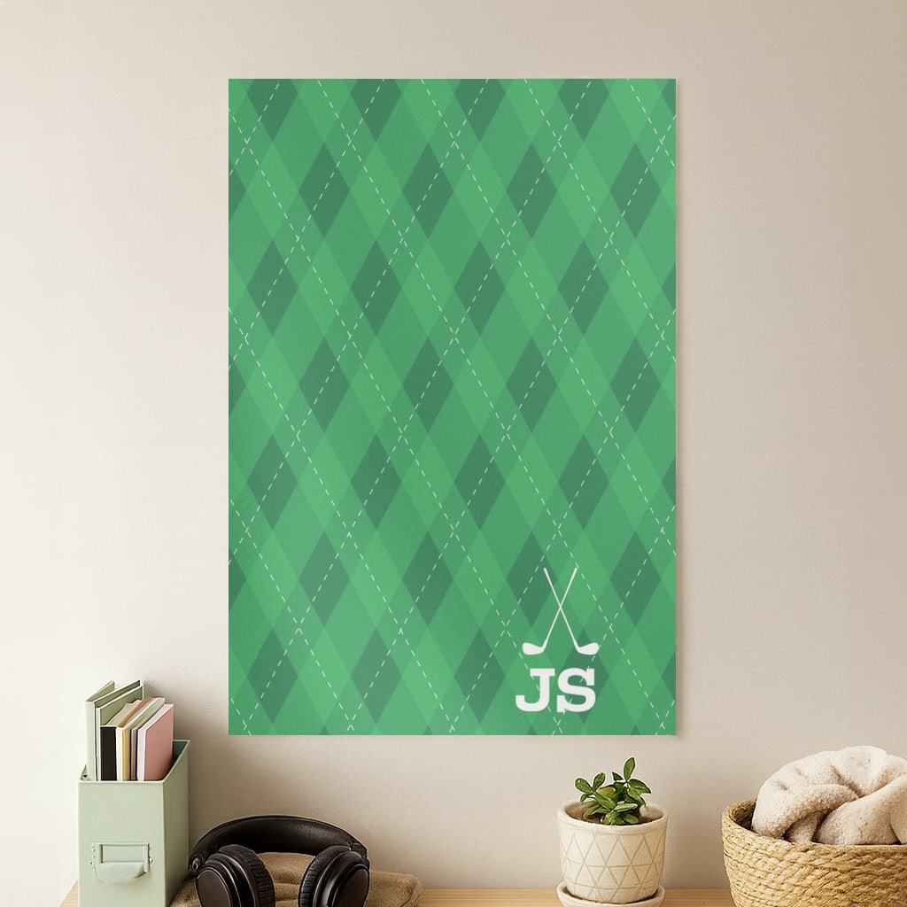 Personalised Golf Pattern Poster