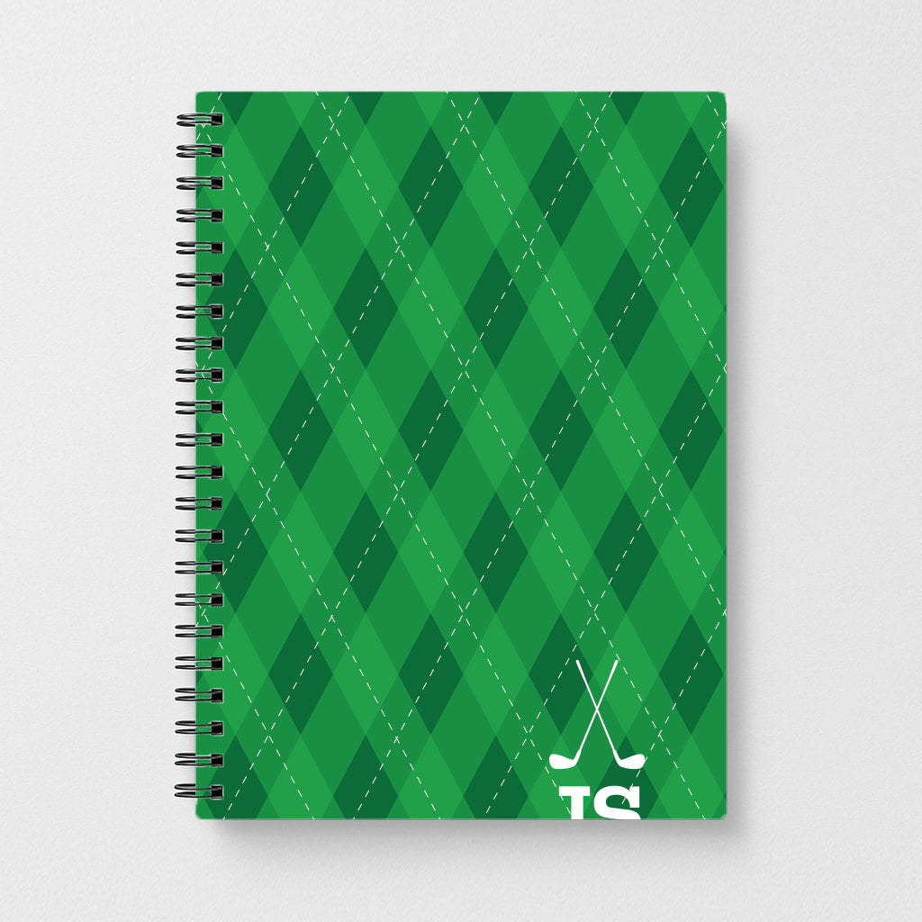 Personalised Golf Pattern Notebook