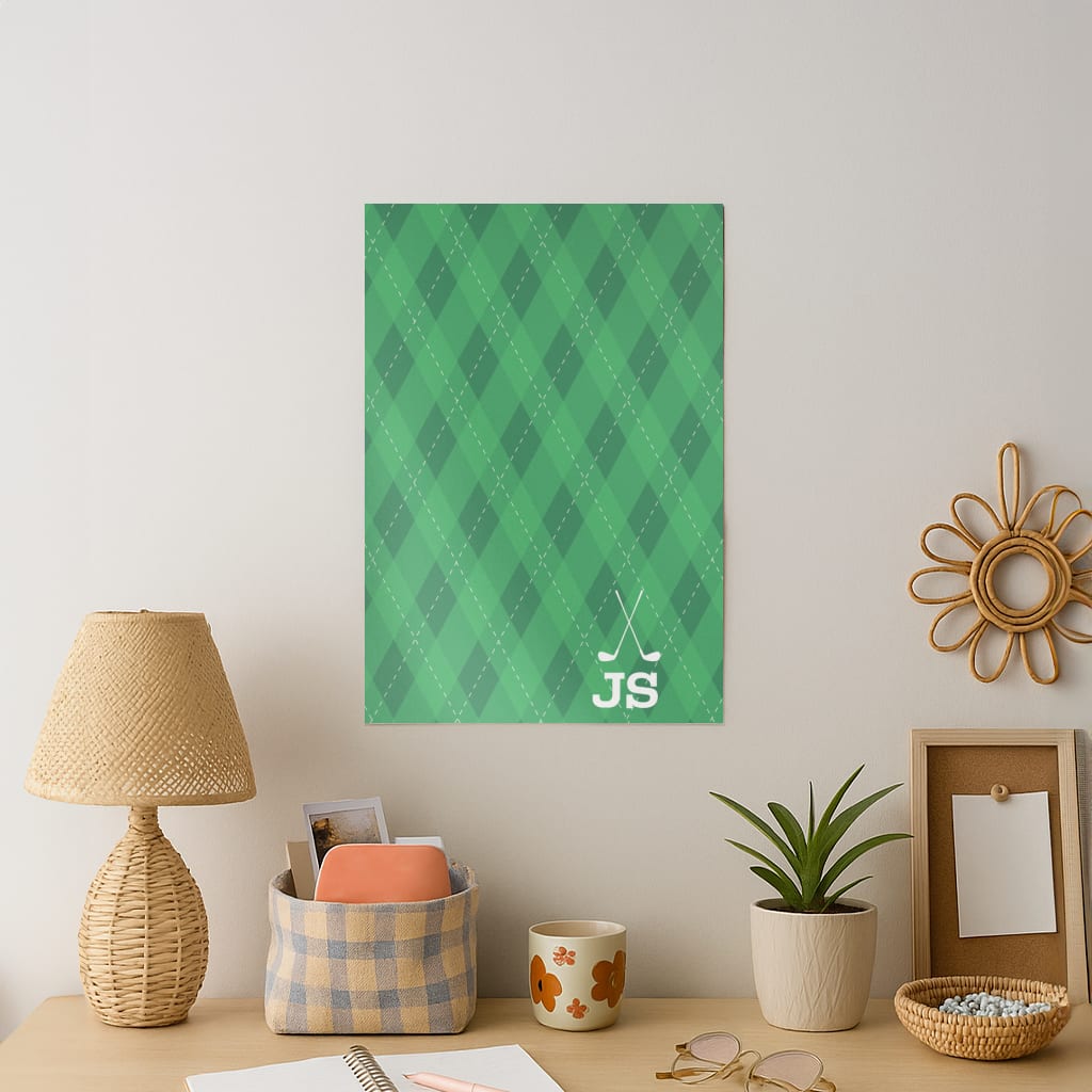 Personalised Golf Pattern Art Print