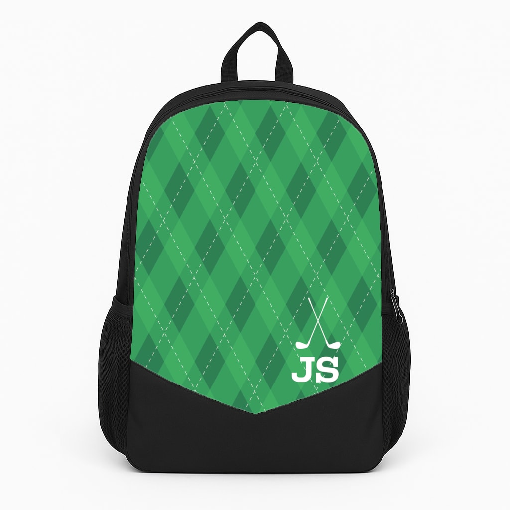 Personalised Golf Pattern Backpack