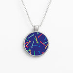 Golf Tees Pattern Circle Necklace