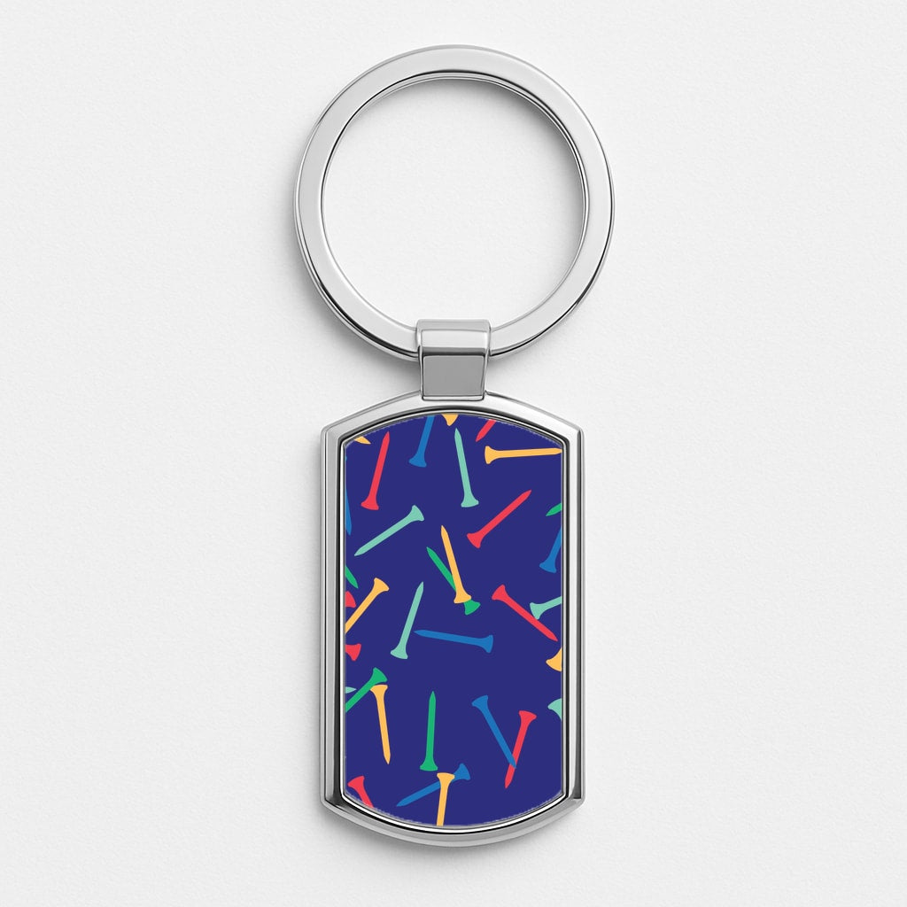 Golf Tees Pattern Luxury Keyring