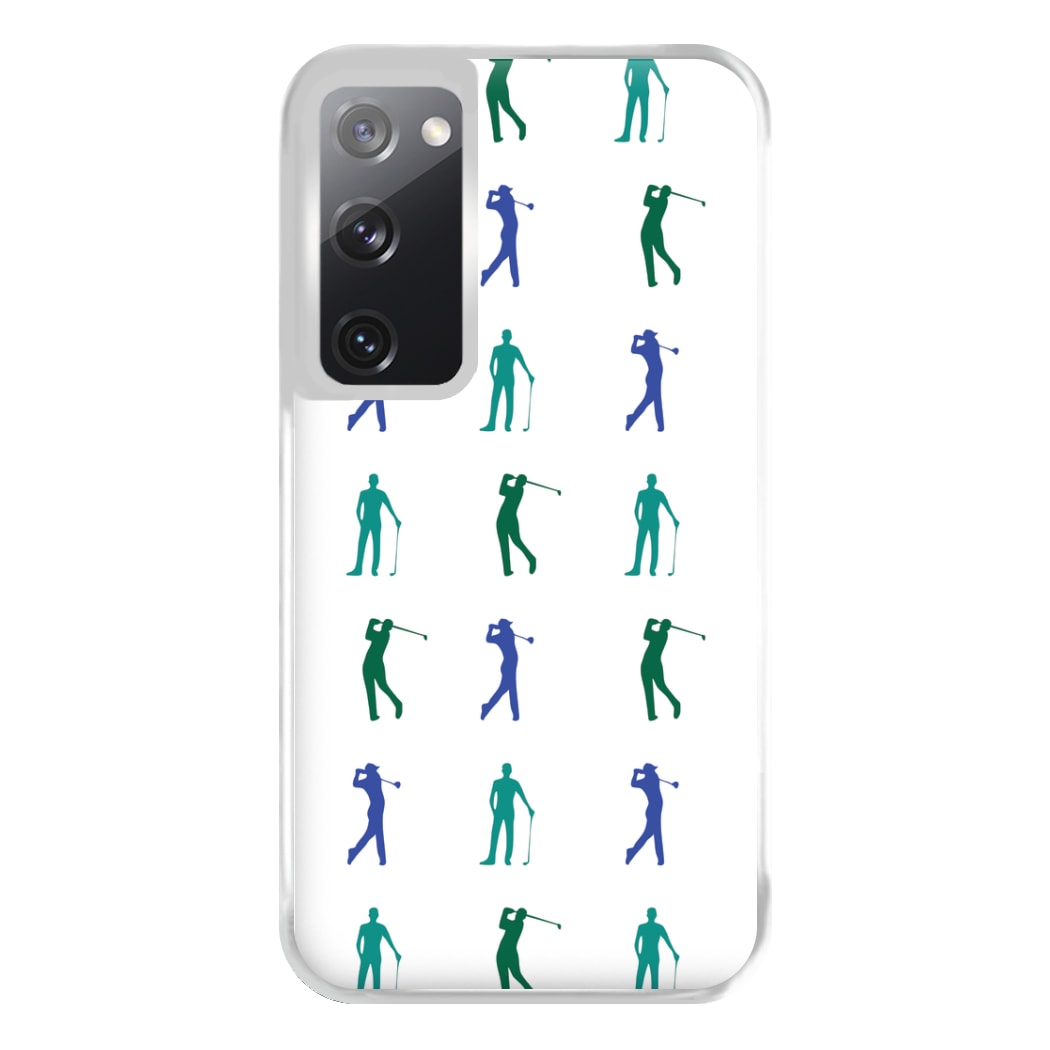 Golfer Silhouettes Pattern Phone Case for Galaxy S20FE