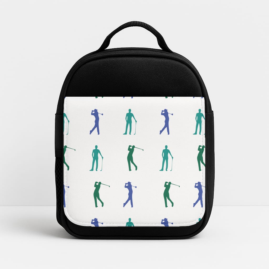 Golfer Silhouettes Pattern Lunchbox
