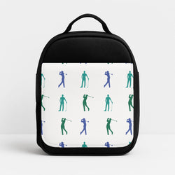 Golfer Silhouettes Pattern Insulated Lunchbox