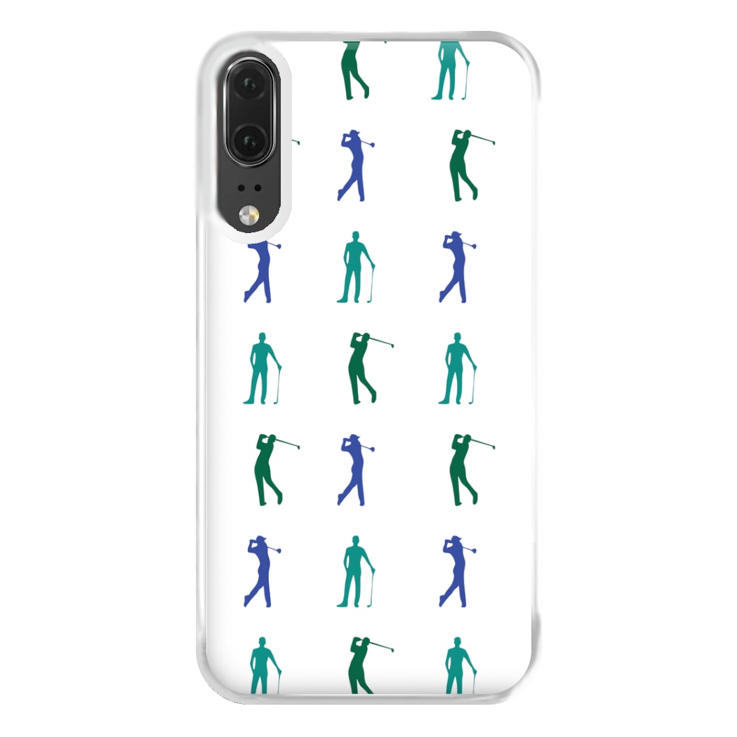 Golfer Silhouettes Pattern Phone Case for Huawei P20