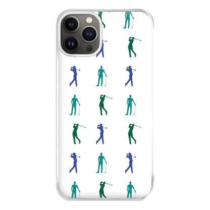 Golfer Silhouettes Pattern Phone Case for iPhone 13