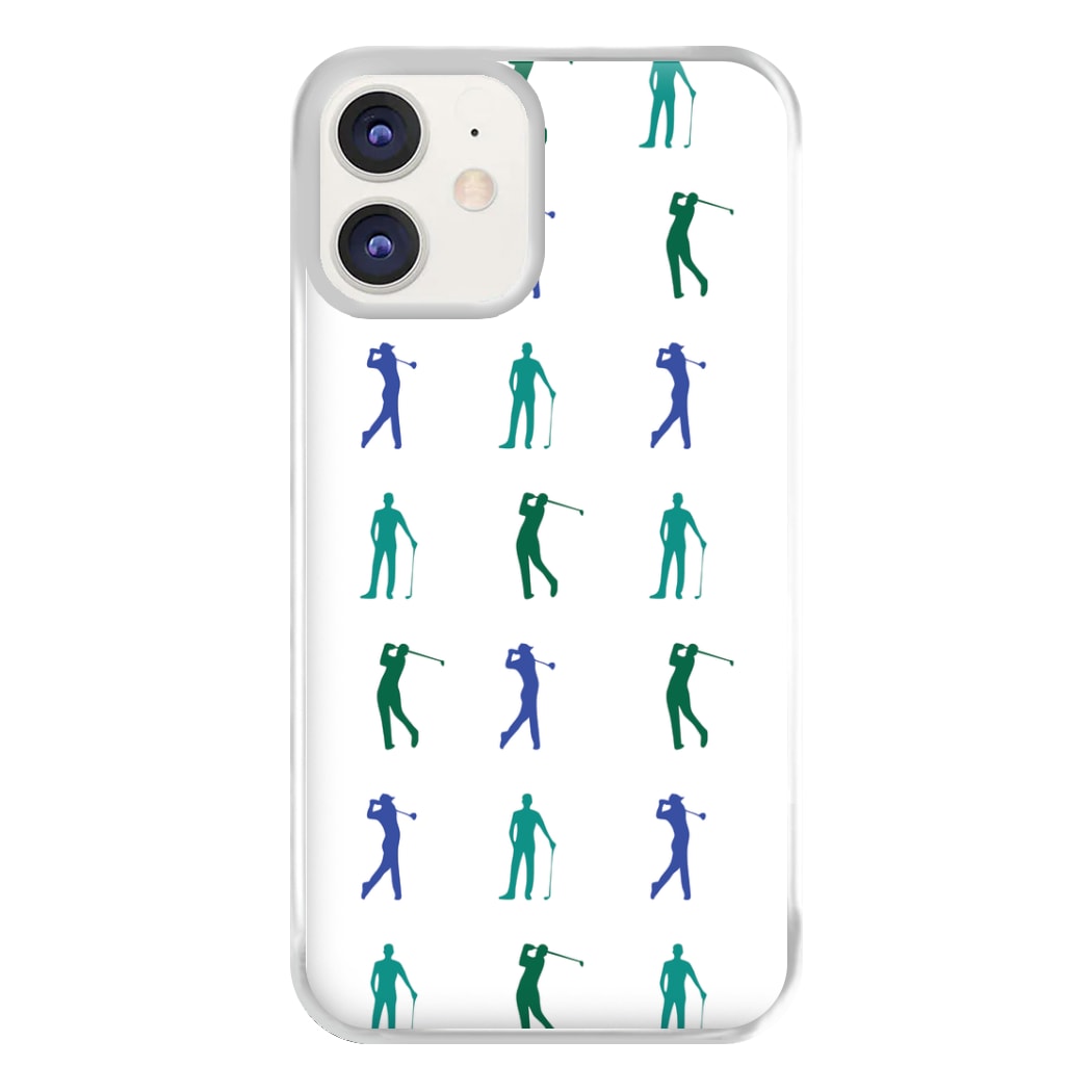 Golfer Silhouettes Pattern Phone Case for iPhone 12 / 12 Pro