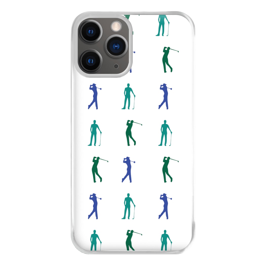 Golfer Silhouettes Pattern Phone Case for iPhone 12 Pro Max