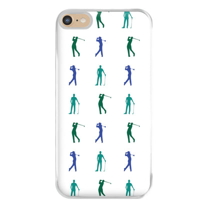 Golfer Silhouettes Pattern Phone Case for iPhone 6 Plus / 7 Plus / 8 Plus