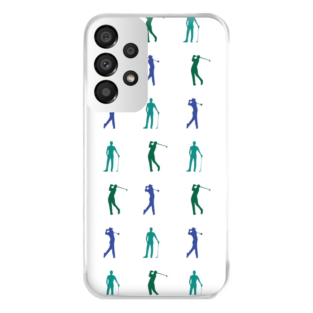 Golfer Silhouettes Pattern Phone Case for Galaxy A33