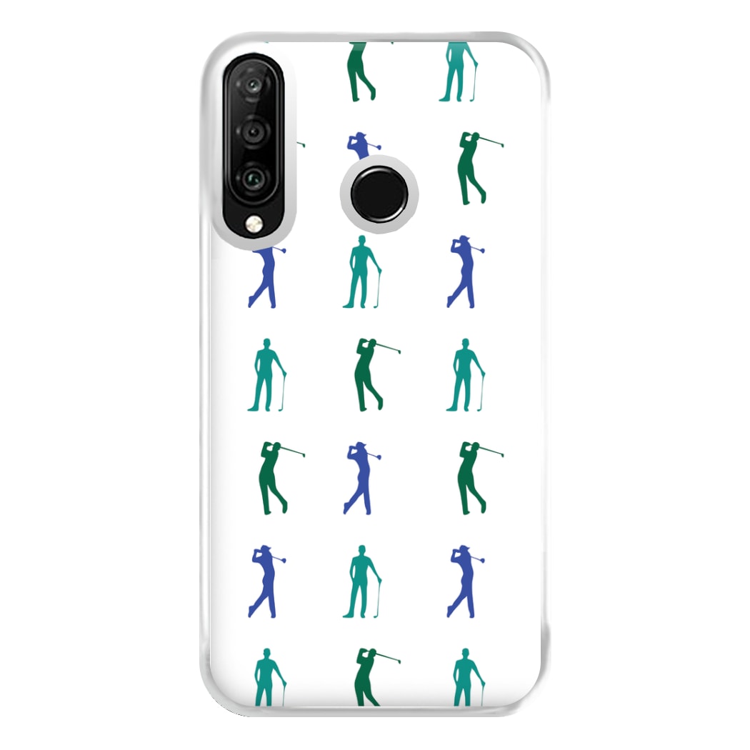 Golfer Silhouettes Pattern Phone Case for Huawei P30 Lite