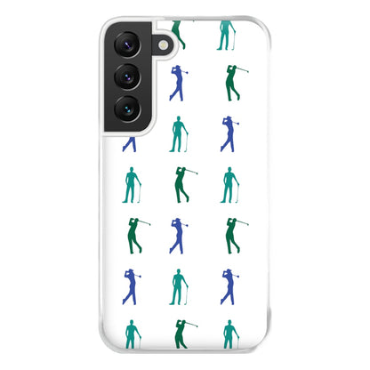 Golfer Silhouettes Pattern Phone Case for Galaxy S22 Plus