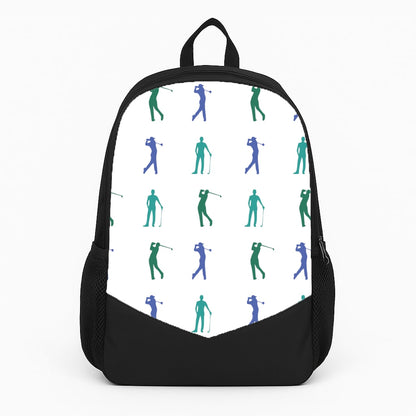 Golfer Silhouettes Pattern Large Backpack