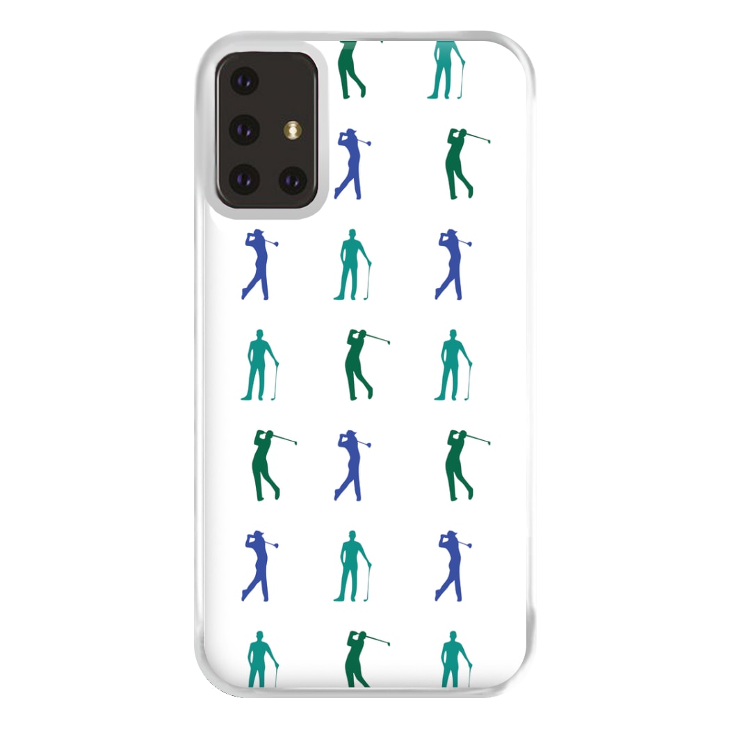 Golfer Silhouettes Pattern Phone Case for Galaxy A71