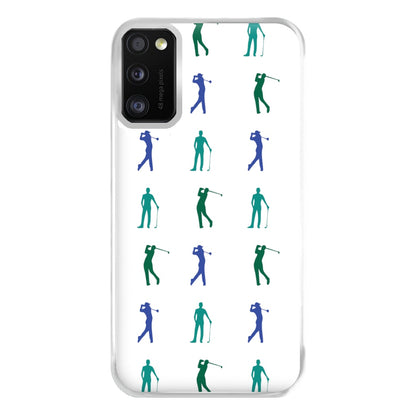 Golfer Silhouettes Pattern Phone Case for Galaxy A41