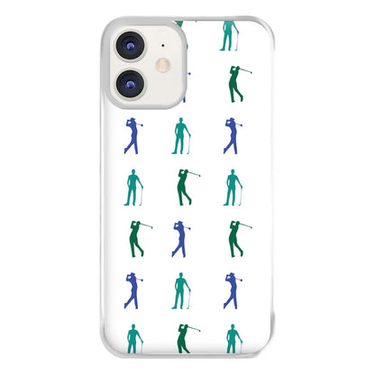 Golfer Silhouettes Pattern Phone Case for iPhone 11