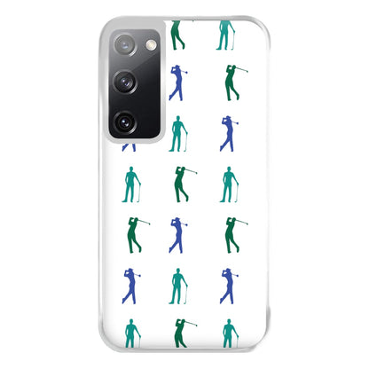 Golfer Silhouettes Pattern Phone Case for Galaxy S20