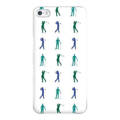 Golfer Silhouettes Pattern Phone Case for iPhone 5 / 5s / SE 2016