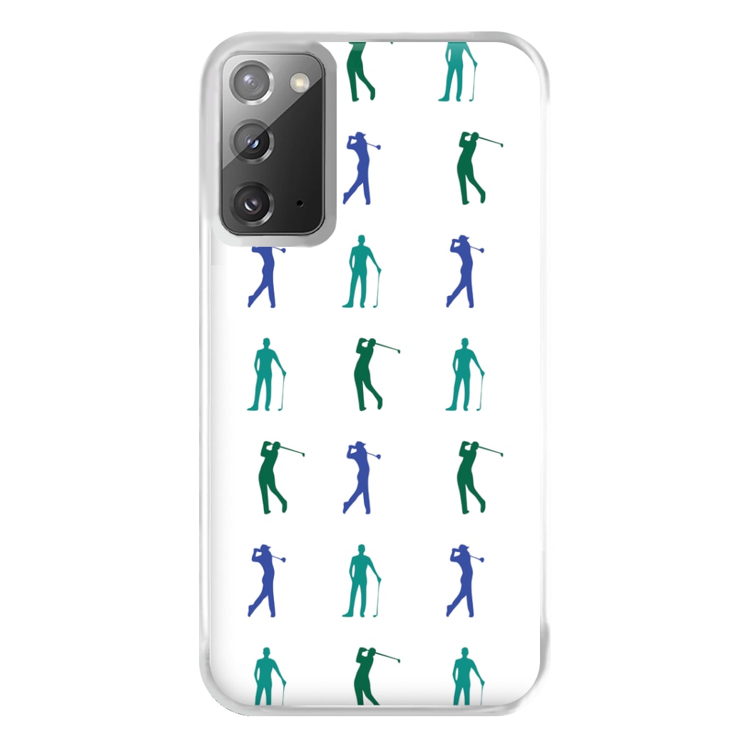 Golfer Silhouettes Pattern Phone Case for Galaxy Note 20 Ultra