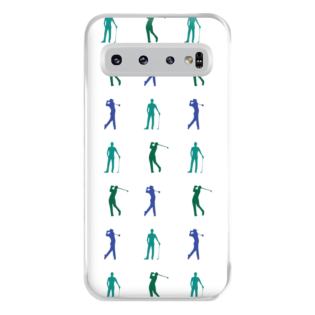 Golfer Silhouettes Pattern Phone Case for Galaxy S10 Plus