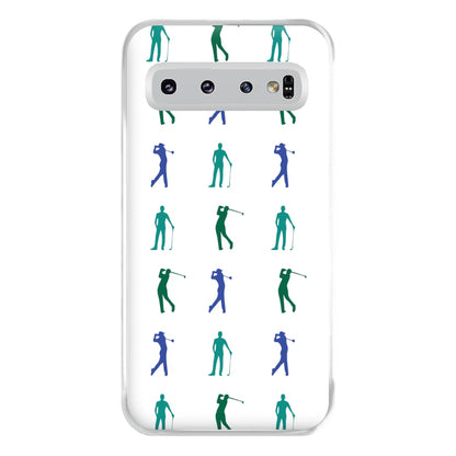 Golfer Silhouettes Pattern Phone Case for Galaxy S10 Plus