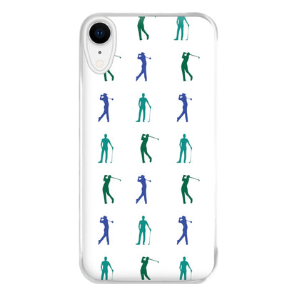 Golfer Silhouettes Pattern Phone Case for iPhone XR