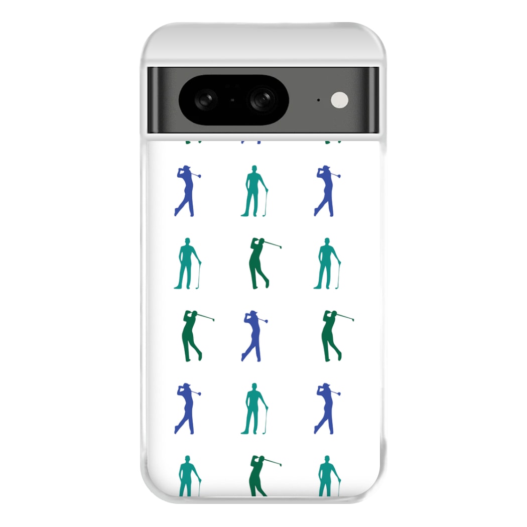 Golfer Silhouettes Pattern Phone Case for Google Pixel 8