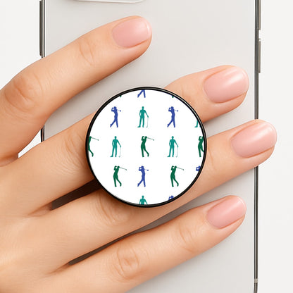 Golfer Silhouettes Pattern Phone Grip