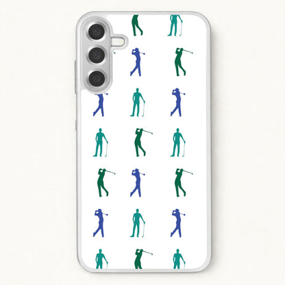 Golfer Silhouettes Pattern Phone Case for Galaxy A17