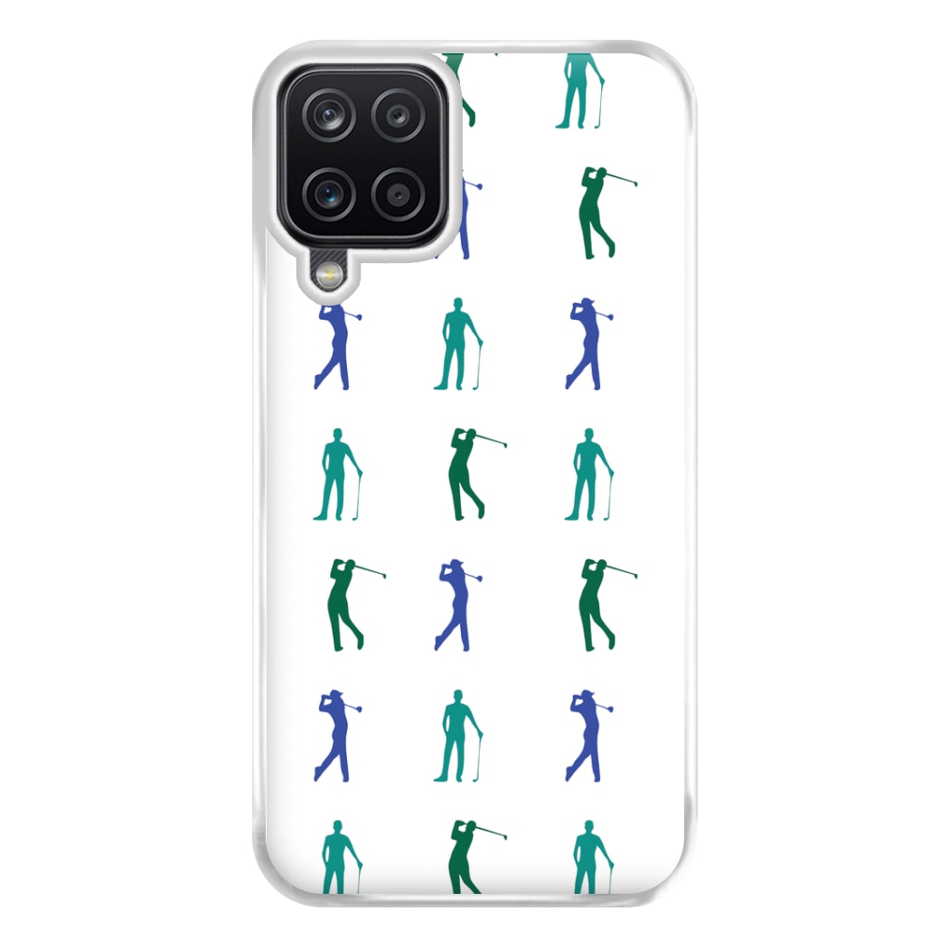 Golfer Silhouettes Pattern Phone Case for Galaxy A12