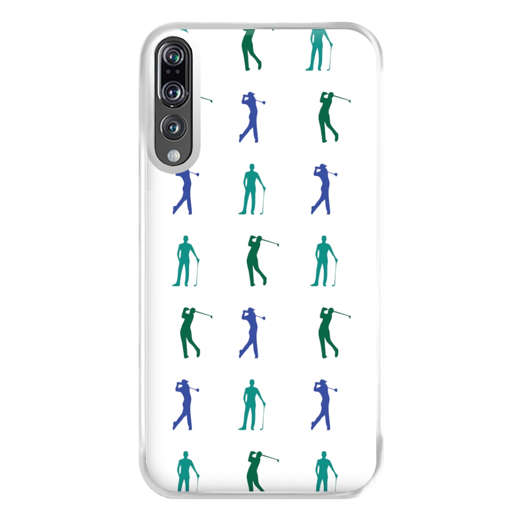 Golfer Silhouettes Pattern Phone Case for Huawei P20 Pro