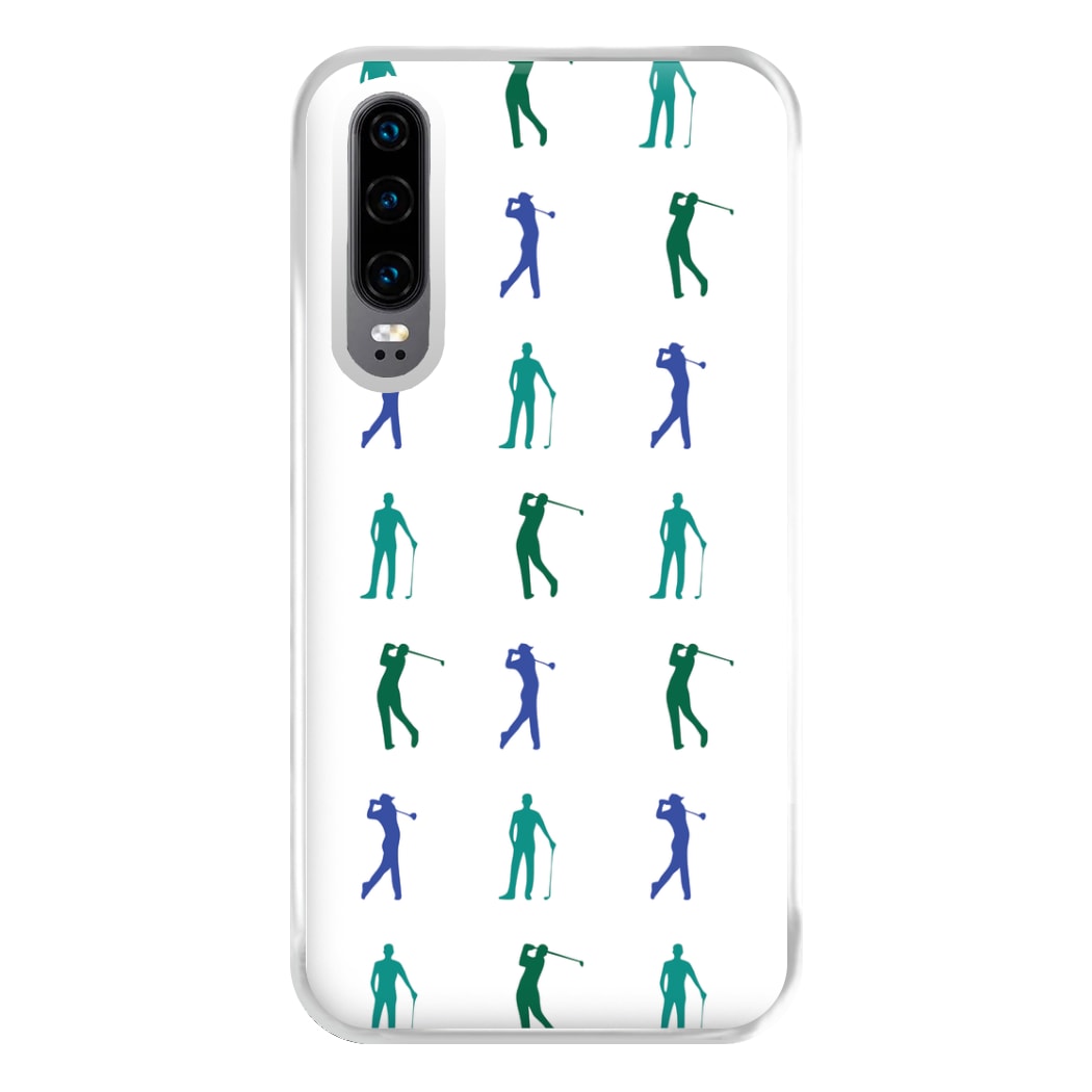 Golfer Silhouettes Pattern Phone Case for Huawei P30