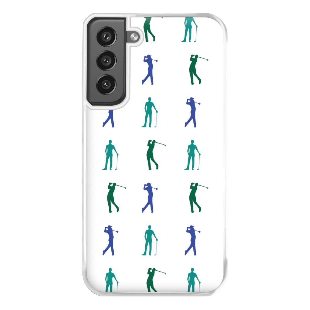 Golfer Silhouettes Pattern Phone Case for Galaxy S21FE