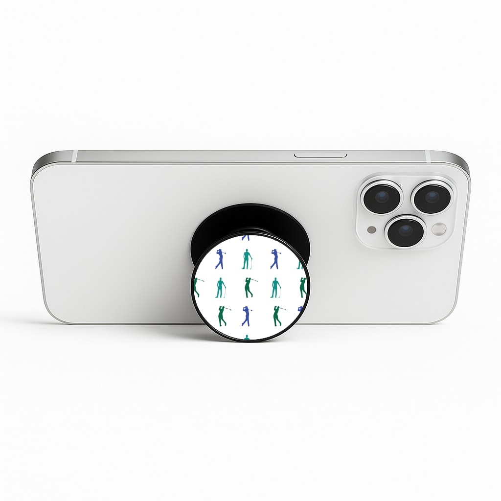 Golfer Silhouettes Pattern Phone Stand