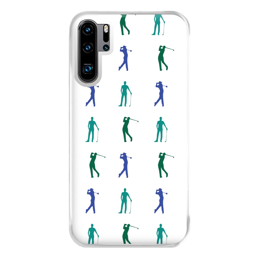 Golfer Silhouettes Pattern Phone Case for Huawei P30 Pro