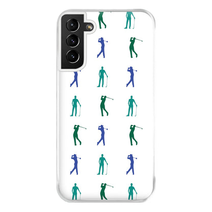 Golfer Silhouettes Pattern Phone Case for Galaxy S21 Plus